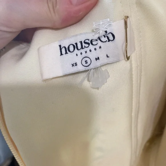 House of CB Cream Floral Puff-Sleeve Midi Dress with Pink & Green Accents - Picture 6 of 9